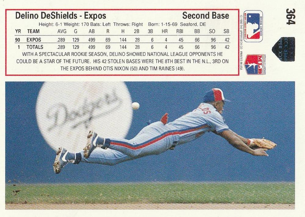 Delino DeShields  baseball card collectible - Main Image 2