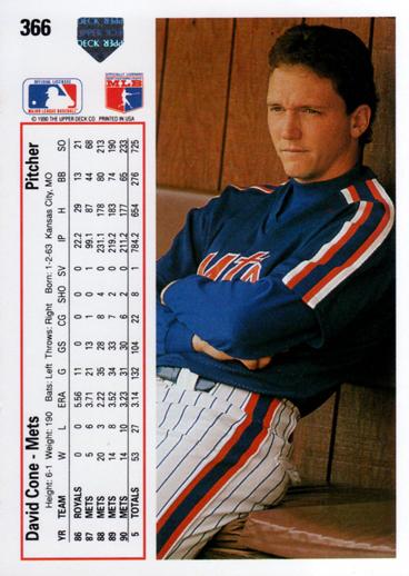 David Cone  baseball card collectible - Main Image 2