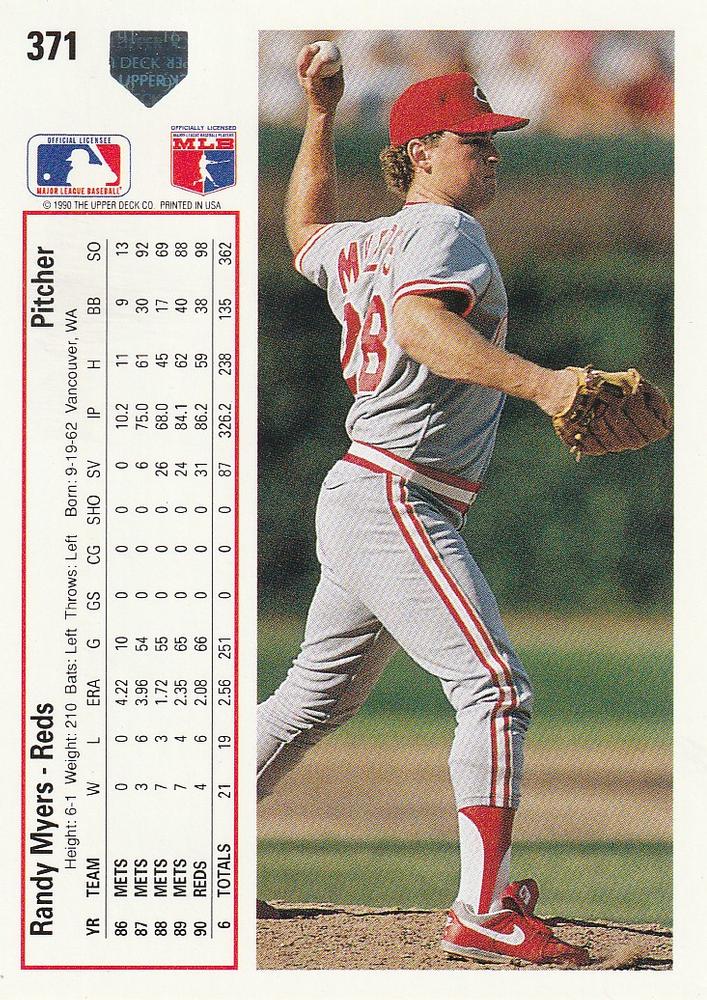 Randy Myers  baseball card collectible - Main Image 2