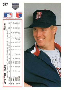 Dave West  baseball card collectible - Main Image 2