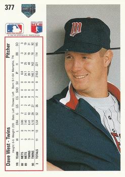 Dave West  baseball card collectible - Main Image 2