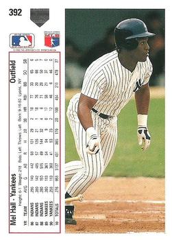 Mel Hall  baseball card collectible - Main Image 2