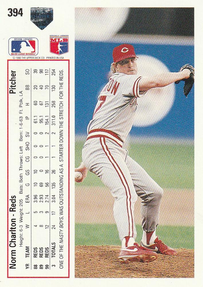 Norm Charlton  baseball card collectible - Main Image 2