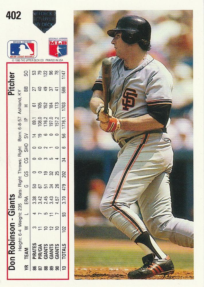 Don Robinson  baseball card collectible - Main Image 2