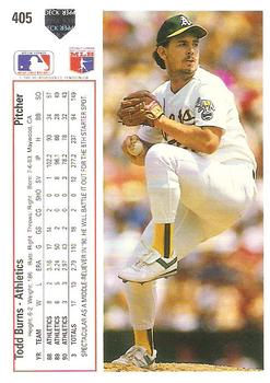 Todd Burns  baseball card collectible - Main Image 2