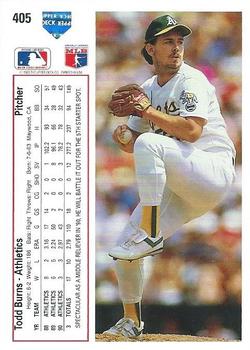 Todd Burns  baseball card collectible - Main Image 2