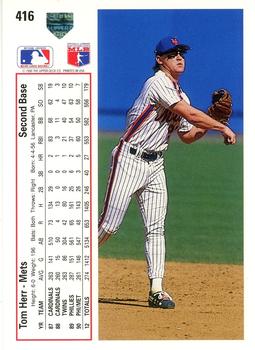 Tom Herr  baseball card collectible - Main Image 2