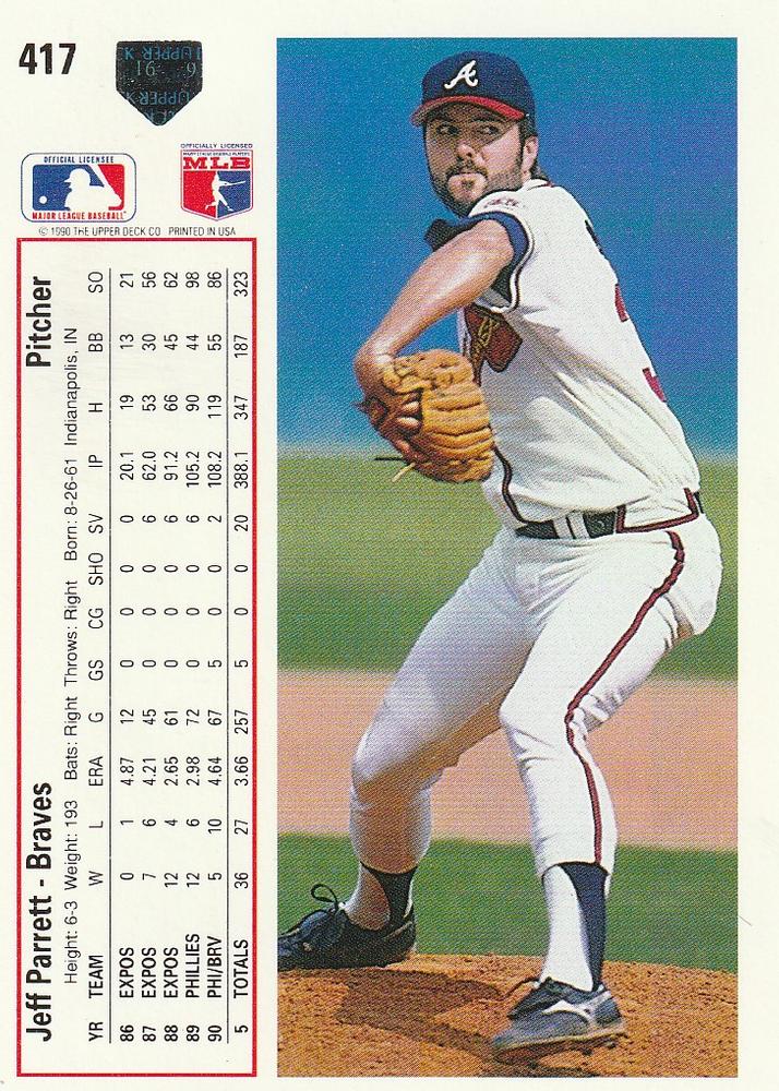 Jeff Parrett  baseball card collectible - Main Image 2