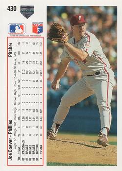 Joe Boever  baseball card collectible - Main Image 2