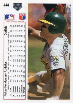 Rickey Henderson  baseball card collectible - Main Image 2