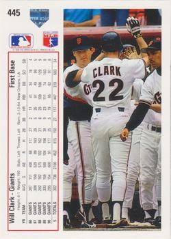 Will Clark  baseball card collectible - Main Image 2