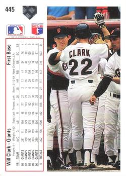 Will Clark  baseball card collectible - Main Image 2