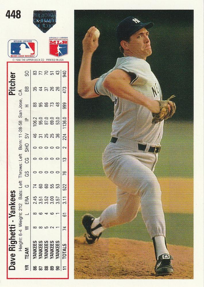 Dave Righetti  baseball card collectible - Main Image 2