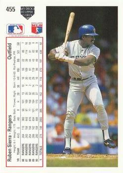 Ruben Sierra  baseball card collectible - Main Image 2