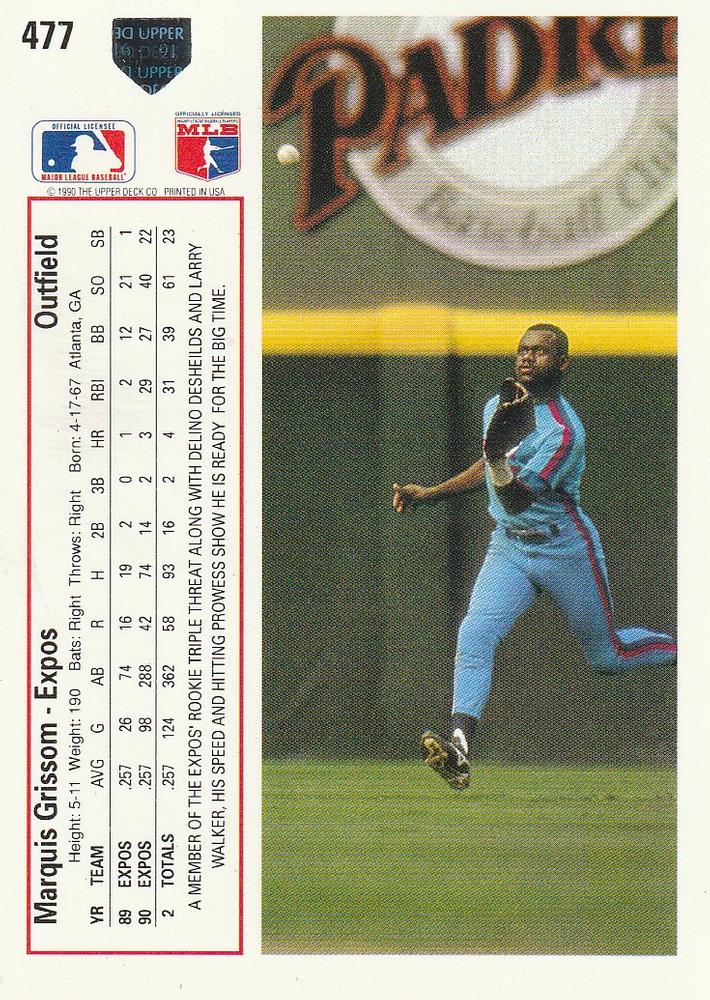 Marquis Grissom  baseball card collectible - Main Image 2