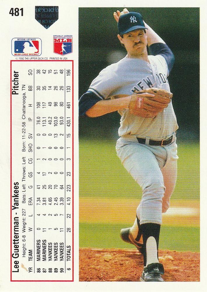 Lee Guetterman  baseball card collectible - Main Image 2