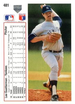 Lee Guetterman  baseball card collectible - Main Image 2