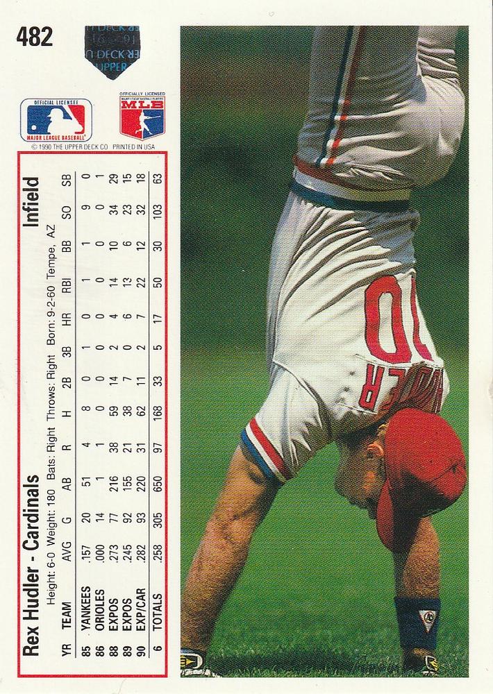 Rex Hudler  baseball card collectible - Main Image 2