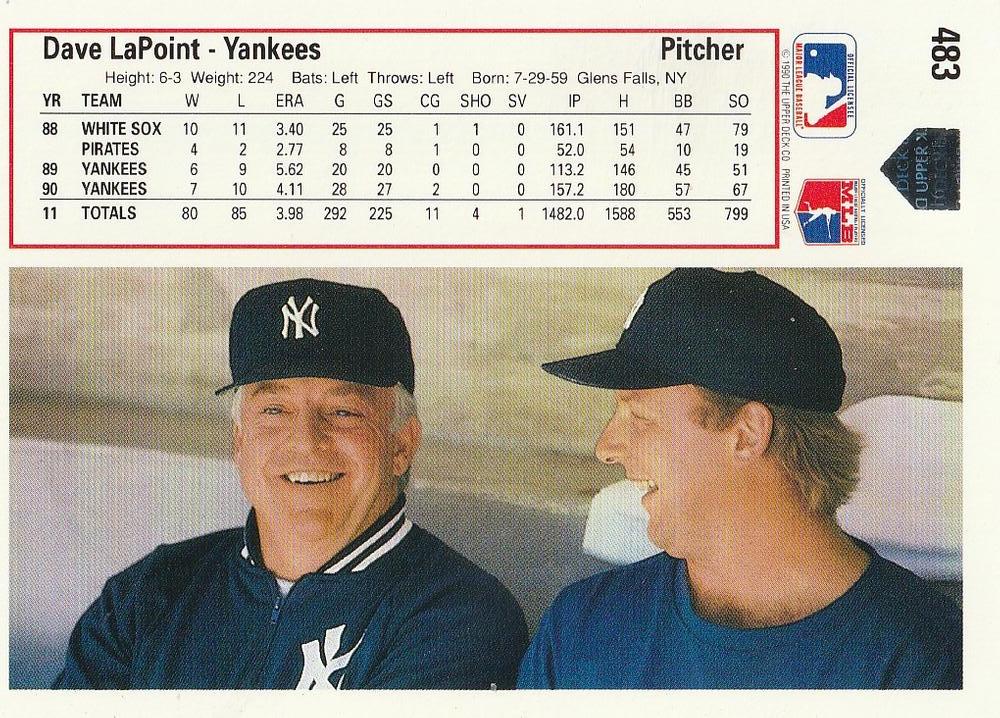 Dave LaPoint  baseball card collectible - Main Image 2