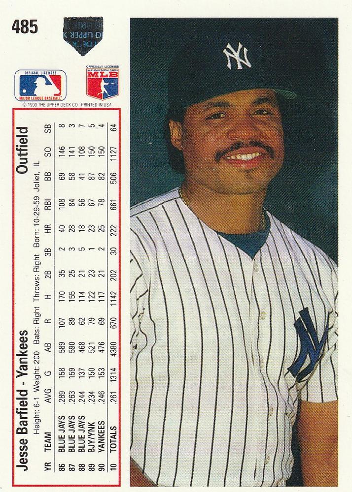 Jesse Barfield  baseball card collectible - Main Image 2