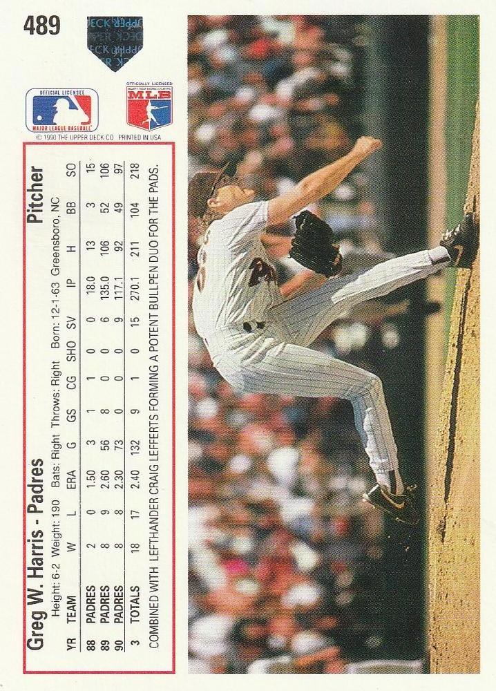 Greg W. Harris  baseball card collectible - Main Image 2