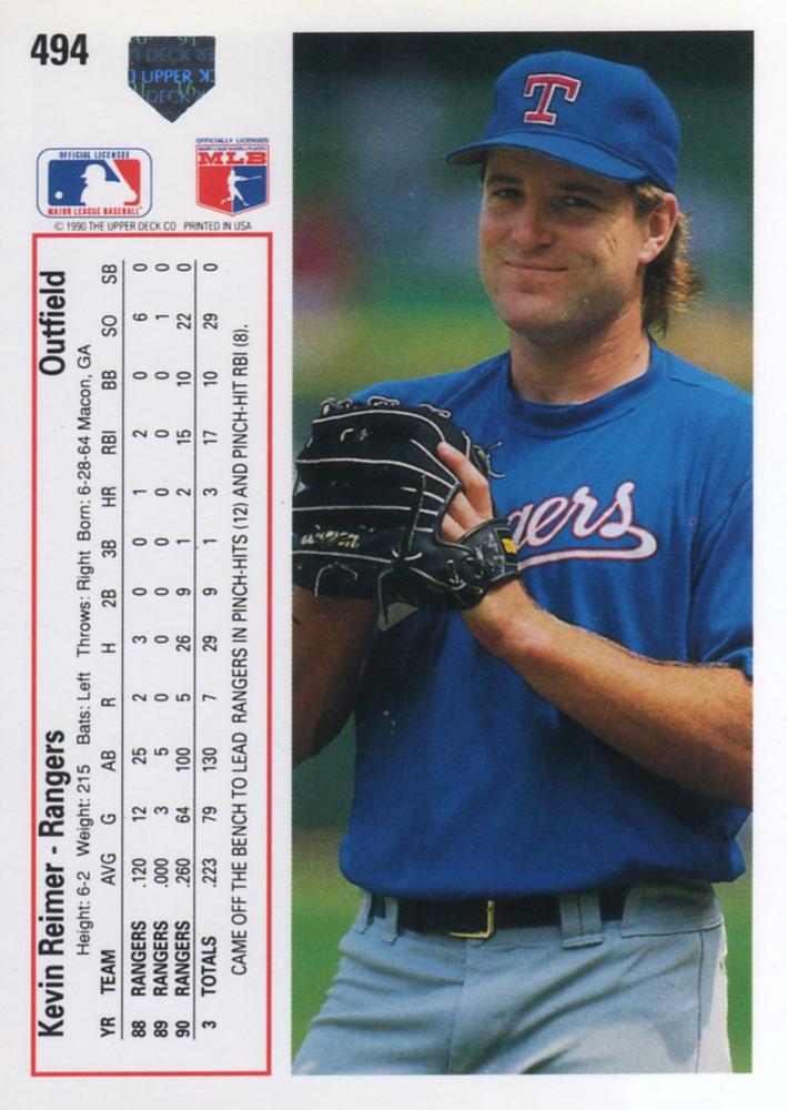 Kevin Reimer  baseball card collectible - Main Image 2