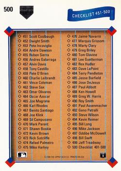 Checklist: 401-500  baseball card collectible - Main Image 2