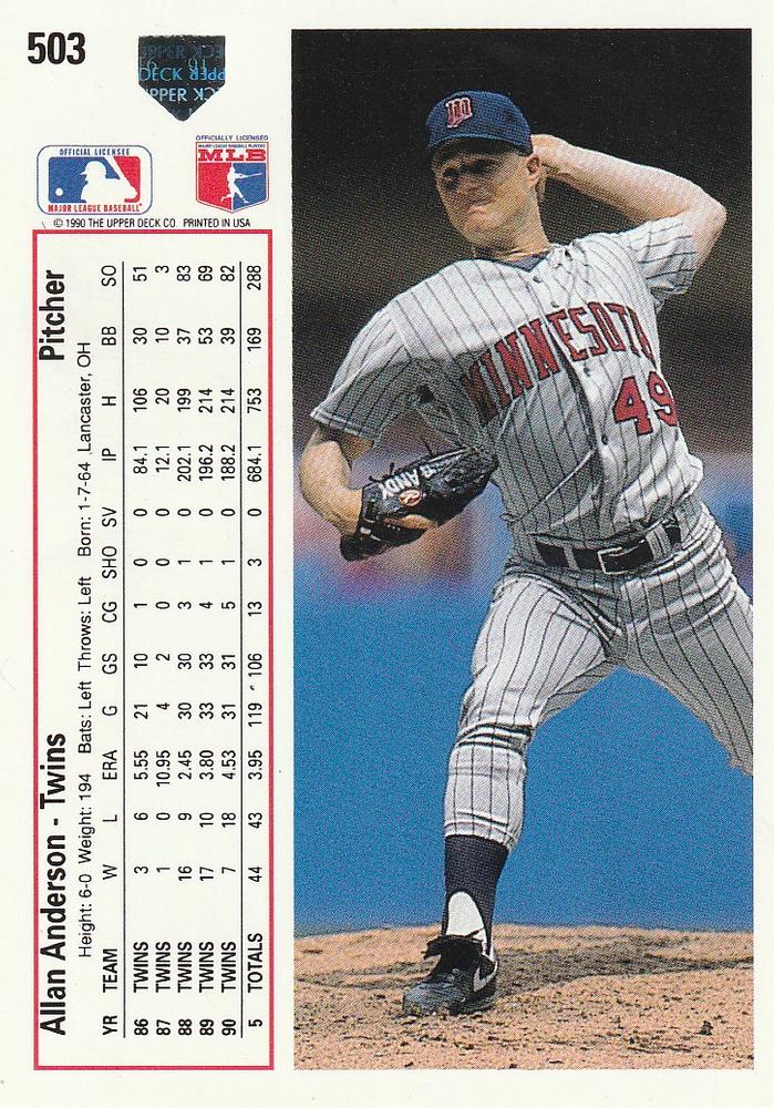 Allan Anderson  baseball card collectible - Main Image 2