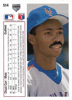 Chuck Carr  baseball card collectible - Main Image 2