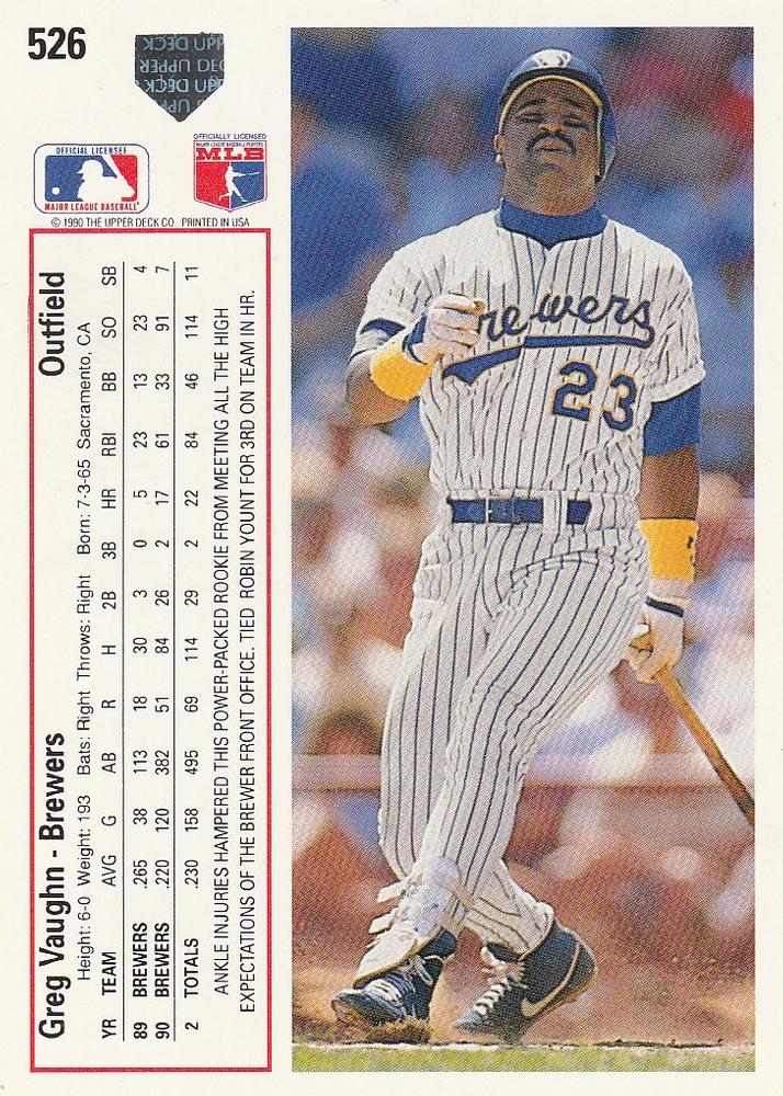 Greg Vaughn  baseball card collectible - Main Image 2