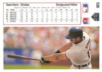 Sam Horn  baseball card collectible - Main Image 2