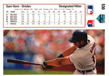 Sam Horn  baseball card collectible - Main Image 2