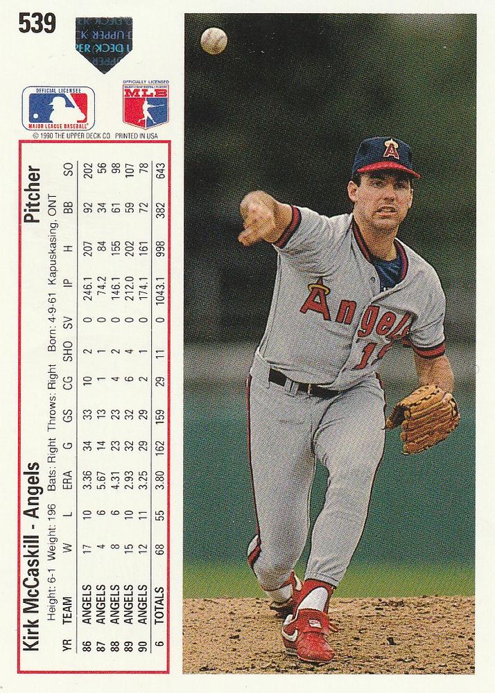 Kirk McCaskill  baseball card collectible - Main Image 2