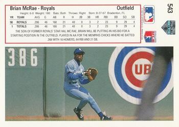 Brian McRae  baseball card collectible - Main Image 2