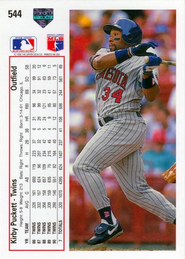Kirby Puckett  baseball card collectible - Main Image 2