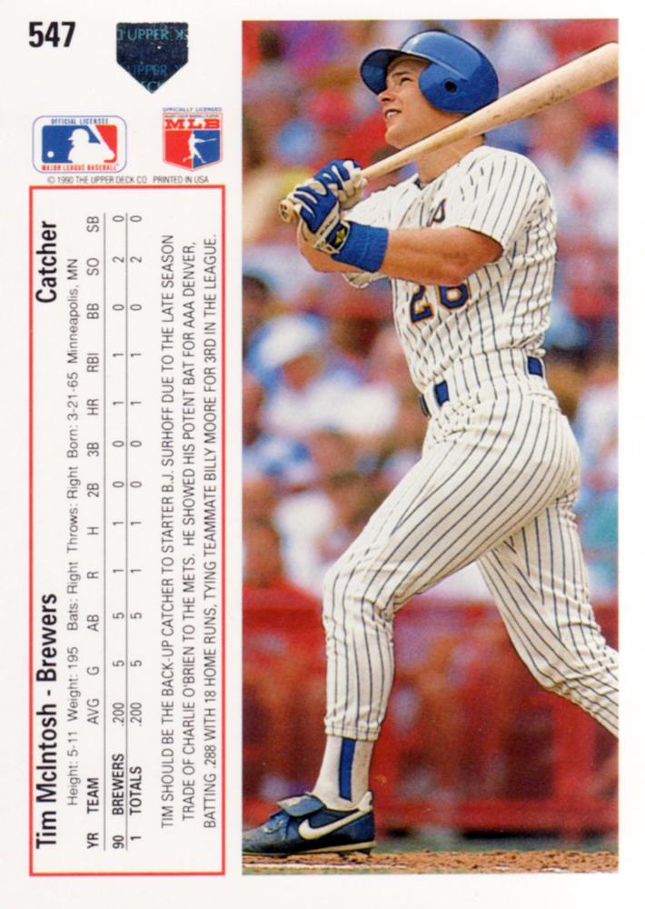 Tim McIntosh  baseball card collectible - Main Image 2