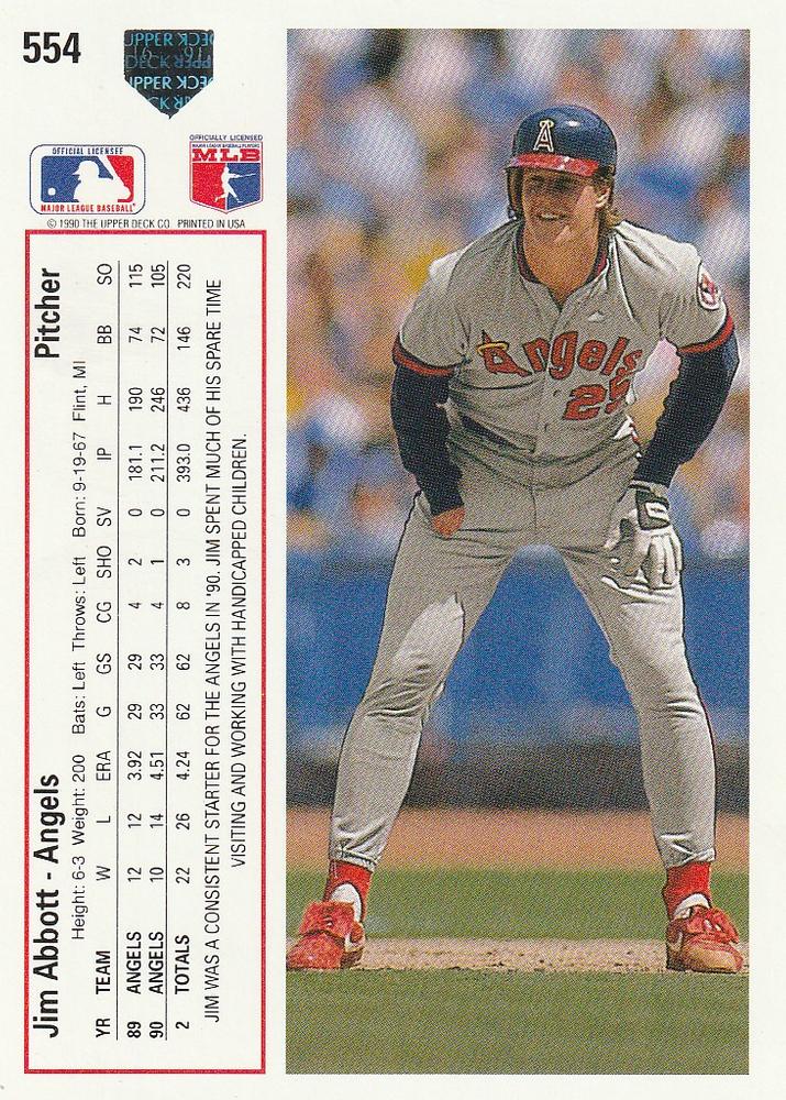 Jim Abbott  baseball card collectible - Main Image 2