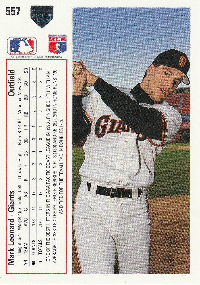Mark Leonard  baseball card collectible - Main Image 2