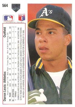 Darren Lewis  baseball card collectible - Main Image 2