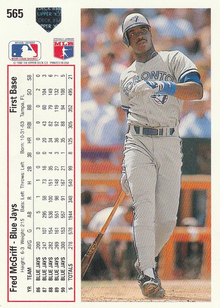 Fred McGriff  baseball card collectible - Main Image 2