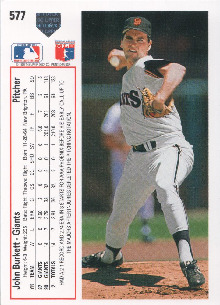 John Burkett  baseball card collectible - Main Image 2