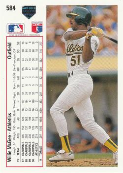 Willie McGee  baseball card collectible - Main Image 2