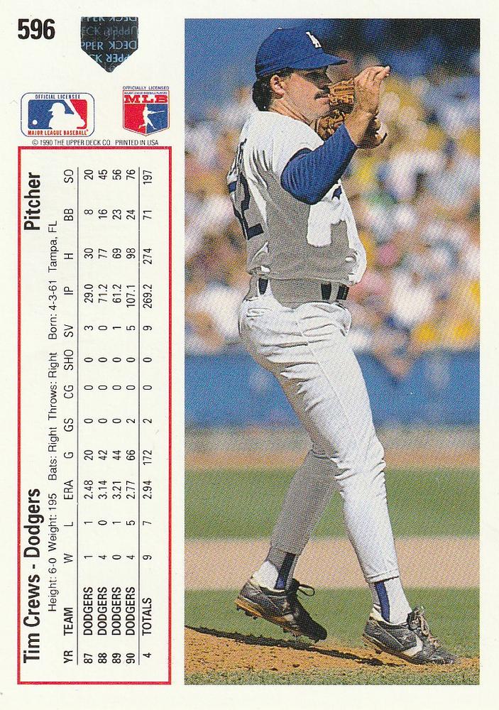 Tim Crews  baseball card collectible - Main Image 2