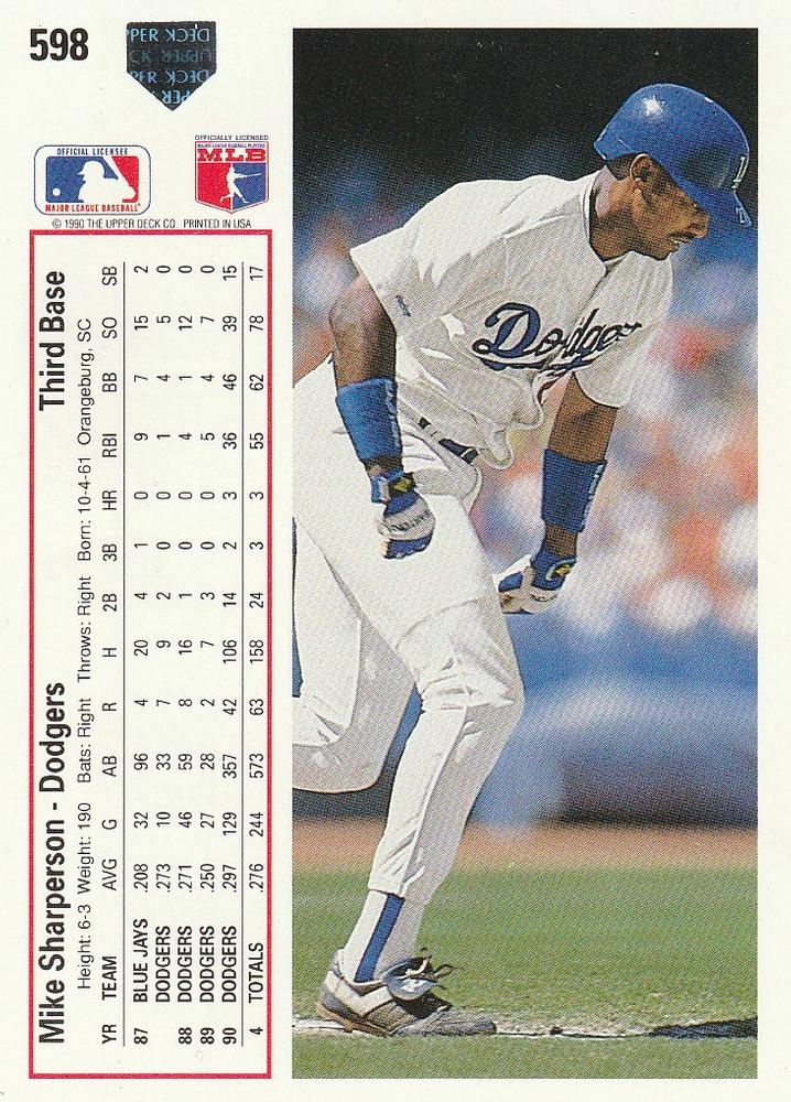 Mike Sharperson  baseball card collectible - Main Image 2