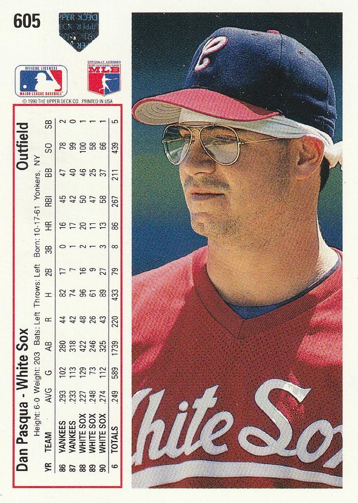 Dan Pasqua  baseball card collectible - Main Image 2