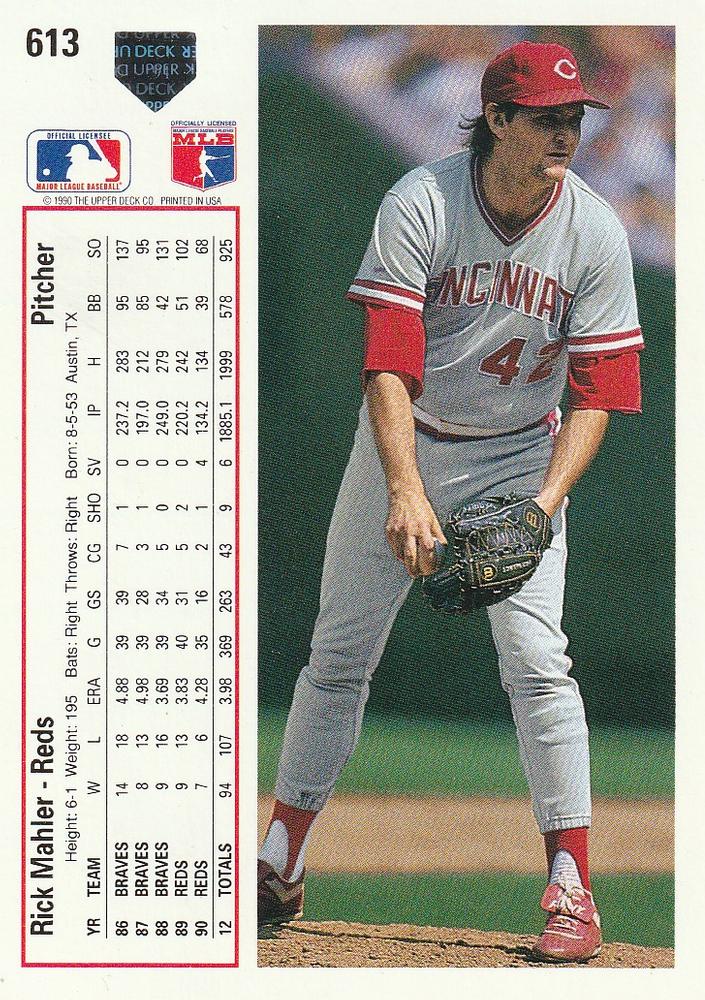 Rick Mahler  baseball card collectible - Main Image 2