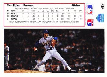 Tom Edens  baseball card collectible - Main Image 2