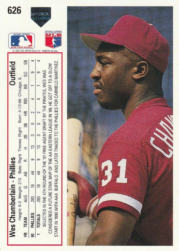 Wes Chamberlain  baseball card collectible - Main Image 2