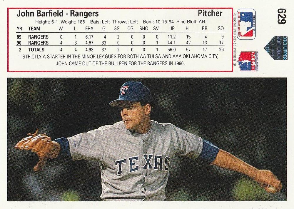 John Barfield  baseball card collectible - Main Image 2