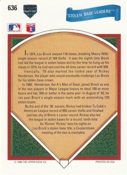 Stolen Base Leaders (Lou Brock / Rickey Henderson)  baseball card collectible - Main Image 2